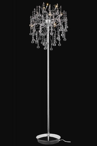 C121-2075FL18C/RC By Elegant Lighting Astro Collection 9 Light Floor Lamps Chrome Finish