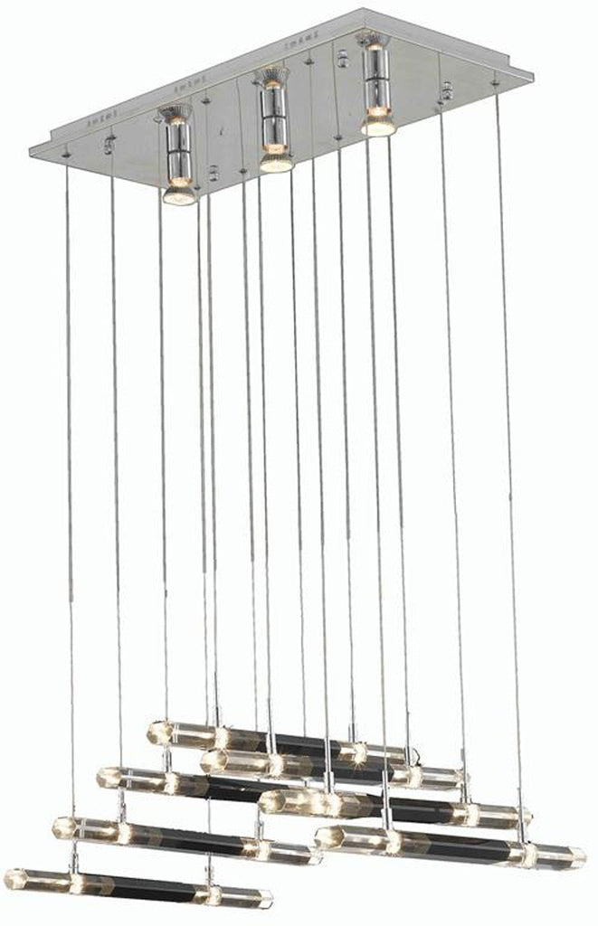 C121-2089D25C/EC By Elegant Lighting - Alpha Collection Chrome Finish 3 Lights Dining Room