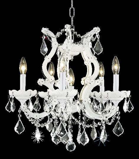 ZC121-2800D20WH/EC By Regency Lighting Maria Theresa Collection 6 Light Chandeliers White Finish