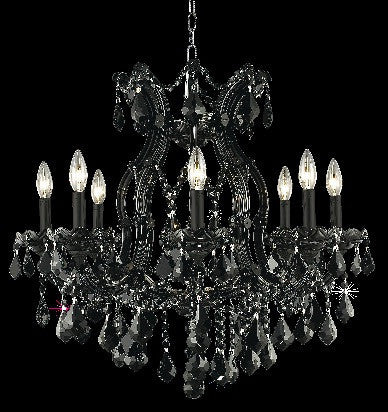 C121-2800D26B/RC By Elegant Lighting Maria Theresa Collection 9 Light Chandeliers Black Finish