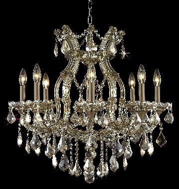 C121-2800D26GT-GT/RC By Elegant Lighting Maria Theresa Collection 9 Lights Chandelier Golden Teak Finish