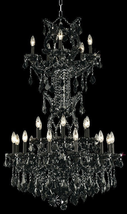 C121-2800D30SB/RC By Elegant Lighting Maria Theresa Collection 25 Light Chandeliers Black Finish
