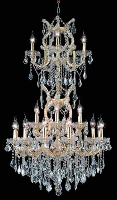 ZC121-2800D30SG/EC By Regency Lighting Maria Theresa Collection 25 Light Chandeliers Gold Finish