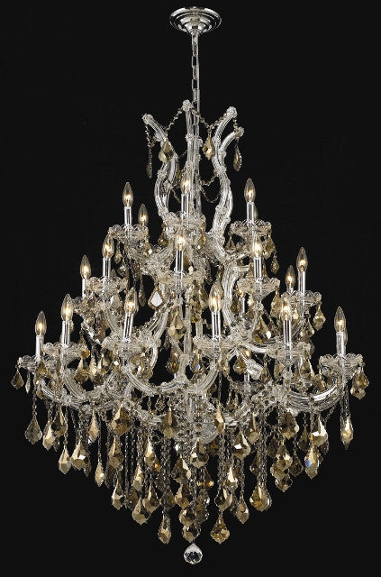 C121-2800D38C-GT/RC By Elegant Lighting Maria Theresa Collection 28 Light Chandeliers Chrome Finish