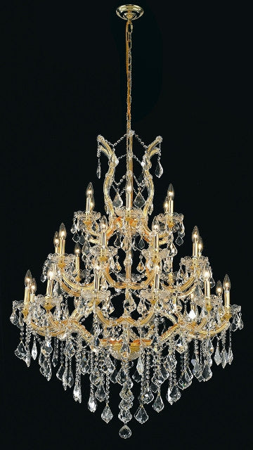 C121-2800D38G/RC By Elegant Lighting Maria Theresa Collection 28 Light Chandeliers Gold Finish