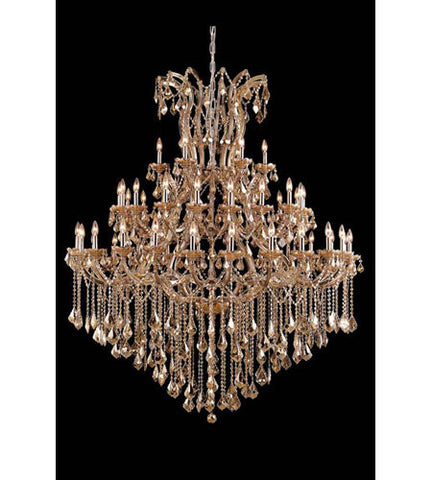 C121-2800G60GT-GT/RC By Elegant Lighting Maria Theresa Collection 49 Light Foyer/Hallway Golden Teak Finish