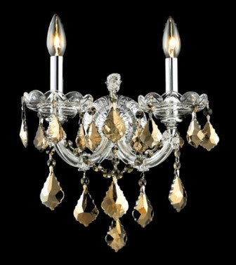 C121-2800W2C-GT By Regency Lighting-Maria Theresa Collection Chrome Finish 2 Lights Wall Sconce