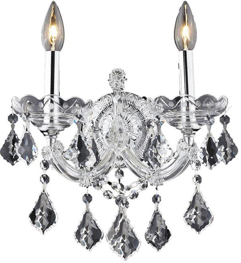 ZC121-2800W2C/EC By Regency Lighting - Maria Theresa Collection Chrome Finish 2 Lights Wall Sconce