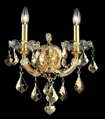 C121-2800W2G-GT By Regency Lighting-Maria Theresa Collection Gold Finish 2 Lights Wall Sconce