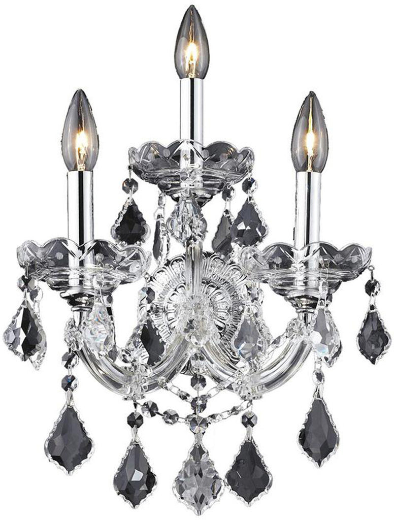 ZC121-2800W3C/EC By Regency Lighting - Maria Theresa Collection Chrome Finish 3 Lights Wall Sconce