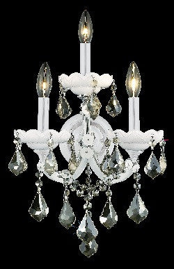 C121-2800W3WH-GT/RC By Elegant Lighting Maria Theresa Collection 3 Light Wall Sconces White Finish