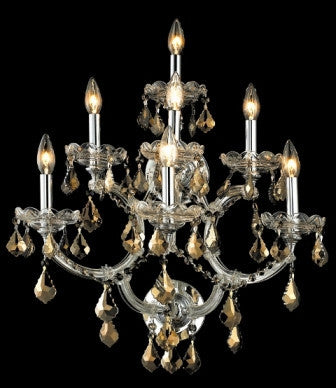 C121-2800W7C-GT By Regency Lighting-Maria Theresa Collection Chrome Finish 7 Lights Wall Sconce