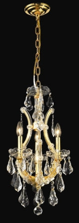C121-2801D12G By Regency Lighting-Maria Theresa Collection Gold Finish 4 Lights Chandelier