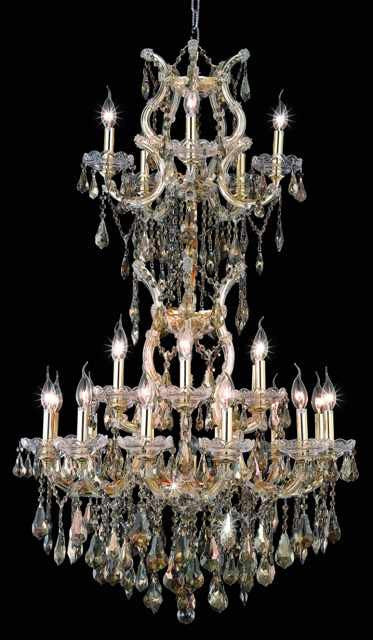 C121-2801D30SG-GT/RC By Elegant Lighting Maria Theresa Collection 25 Light Chandeliers Gold Finish