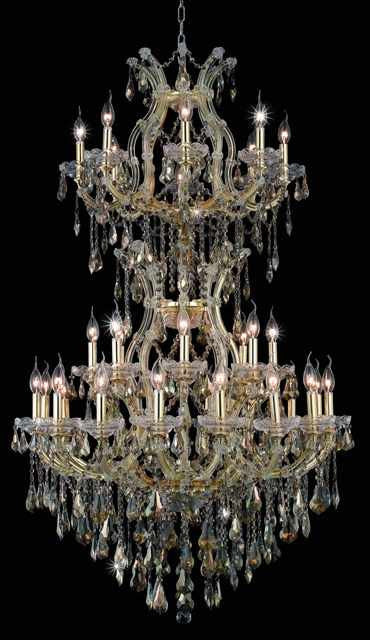 C121-2801D36SG-GT/RC By Elegant Lighting Maria Theresa Collection 34 Light Chandeliers Gold Finish