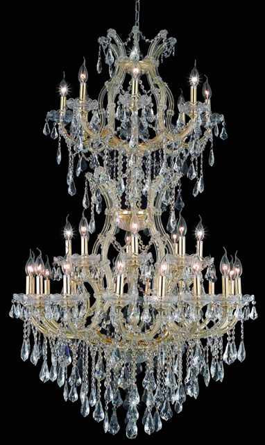 C121-2801D36SG/RC By Elegant Lighting Maria Theresa Collection 34 Light Chandeliers Gold Finish