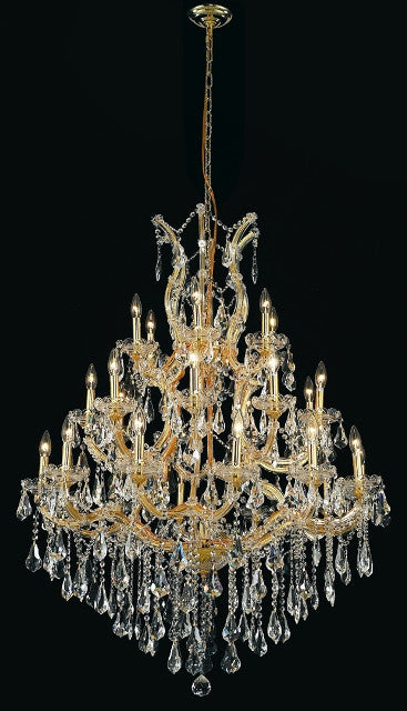 C121-2801D38G/RC By Elegant Lighting Maria Theresa Collection 28 Light Chandeliers Gold Finish