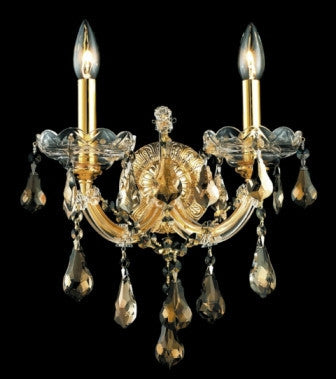 C121-2801W2G-GT By Regency Lighting-Maria Theresa Collection Gold Finish 2 Lights Wall Sconce