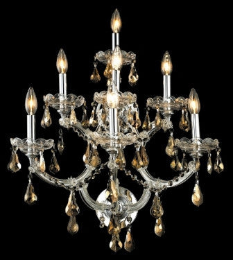 C121-2801W7C-GT By Regency Lighting-Maria Theresa Collection Chrome Finish 7 Lights Wall Sconce
