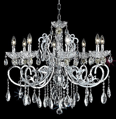 C121-2830D29C/RC By Elegant Lighting Aria Collection 8 Light Chandeliers Chrome Finish