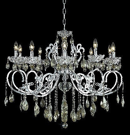 C121-2830D36C-GT/RC By Elegant Lighting Aria Collection 10 Light Chandeliers Chrome Finish