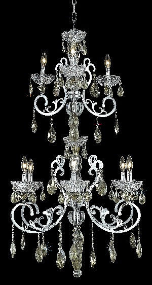 C121-2830G45C-GT/RC By Elegant Lighting Aria Collection 9 Light Chandeliers Chrome Finish
