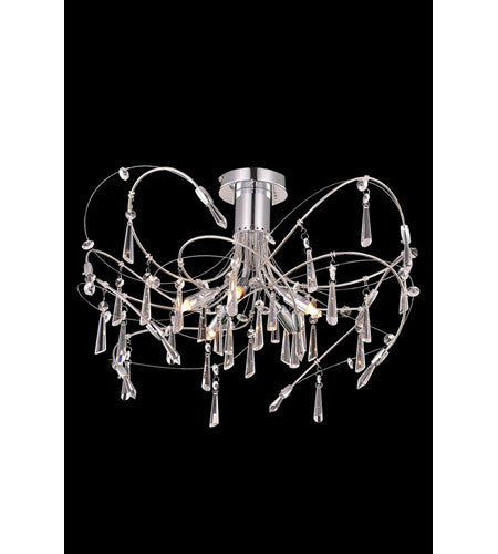 C121-3203F22C/RC By Elegant Lighting Galactic Collection 5 Light Ceiling lamp Chrome Finish