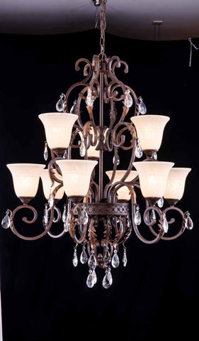 C121-4900D34GU/RC By Elegant Lighting - Troy Collection Gilded Umber Finish 9 Lights Pendant lamp