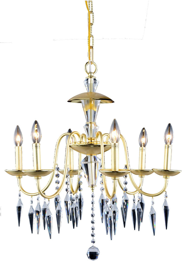 C121-5006D24PG/EC By Elegant Lighting - Gracieux Collection Polished Gold Finish 6 Lights Dining Room
