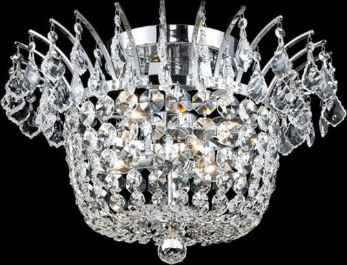 C121-5800F19C/RC By Elegant Lighting Flora Collection 6 Lights Flush Mount Chrome Finish