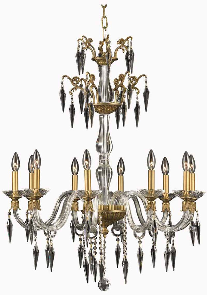 C121-5810D30FG/EC By Elegant Lighting - Grande Collection French Gold Finish 10 Lights Foyer/Hallway