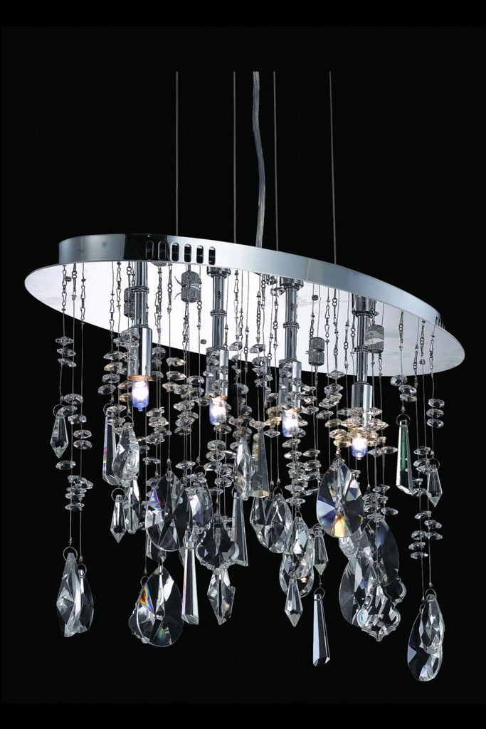 C121-5902D18C/RC By Elegant Lighting Mirage Collection 4 Light Chandeliers Chrome Finish