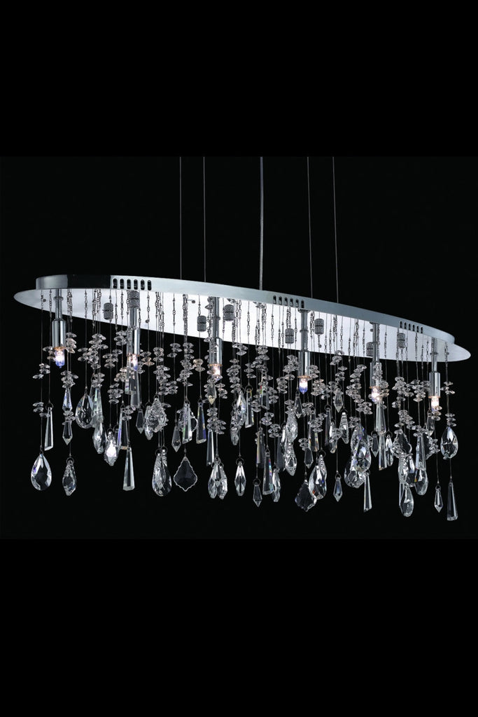 C121-5902D32C/RC By Elegant Lighting Mirage Collection 6 Light Chandeliers Chrome Finish