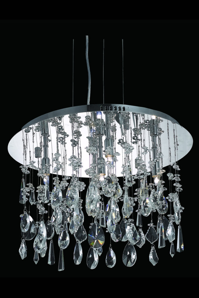 C121-5903D18C/RC By Elegant Lighting Mirage Collection 5 Light Chandeliers Chrome Finish
