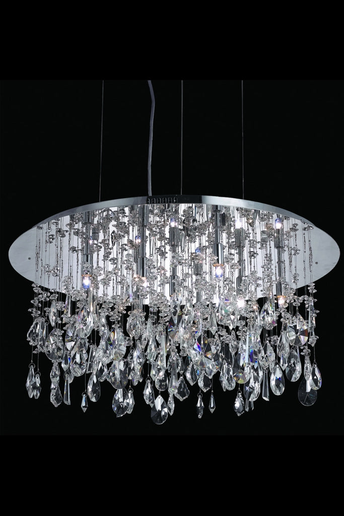 C121-5903D26C/RC By Elegant Lighting Mirage Collection 9 Light Chandeliers Chrome Finish