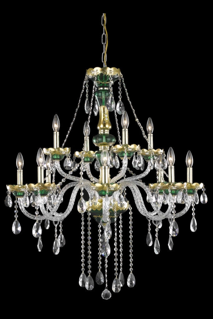 ZC121-7810G33GN/EC By Regency Lighting Alexandria Collection 12 Light Chandeliers Green Finish