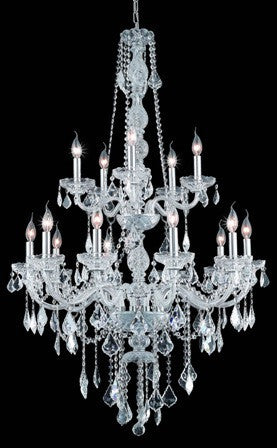 C121-7815G33C By Regency Lighting-Verona Collection Chrome Finish 15 Lights Chandelier