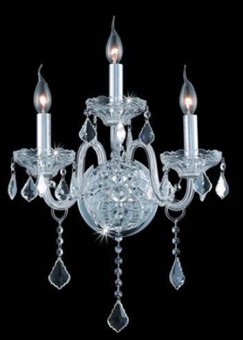 C121-7853W3C By Regency Lighting-Verona Collection Chrome Finish 3 Lights Wall Sconce