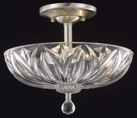 C121-7880F12C/RC By Elegant Lighting Ornate Collection 3 Light Flushmount Chrome Finish