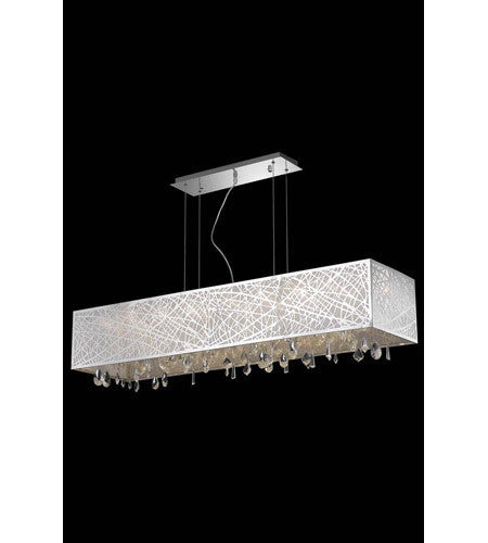 C121-7901D48C/RC By Elegant Lighting Mirage Collection 8 Light Dining Room Chrome Finish