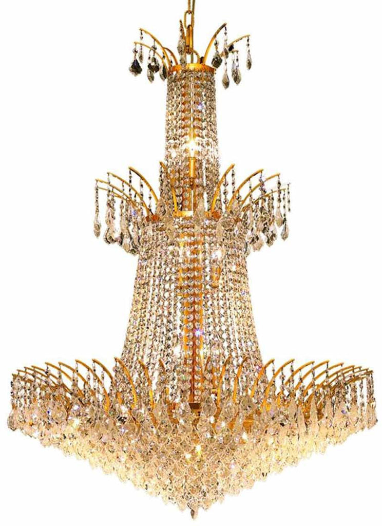 ZC121-8033G32G/EC By Regency Lighting - Victoria Collection Gold Finish 18 Lights Foyer/Hallway