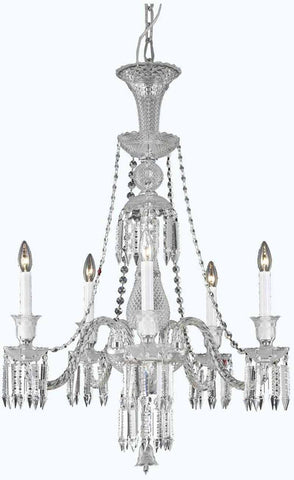 ZC121-8905D27C/EC+SH By Regency Lighting - Majestic Collection Chrome Finish 5 Lights Dining Room