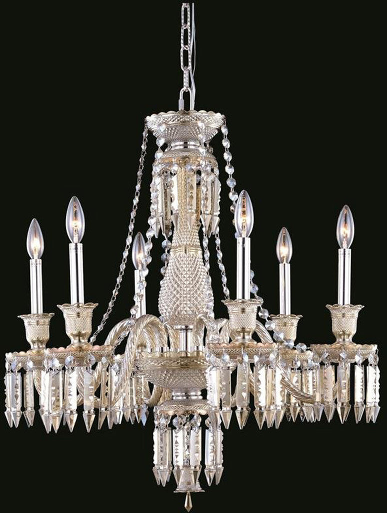 C121-8906D27SGT-GT/EC By Elegant Lighting - Majestic Collection Golden Teak Finish 6 Lights Dining Room