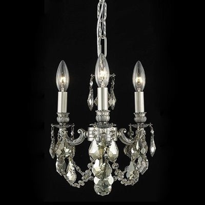 C121-9103D10DB/RC By Elegant Lighting Lillie Collection 3 Lights Chandelier Dark Bronze Finish