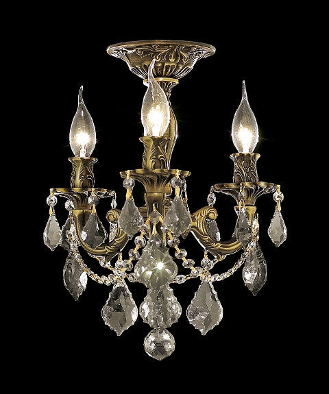 C121-9203F13AB/EC By Elegant Lighting Rosalia Collection 3 Lights Semi Flush Antique Bronze Finish