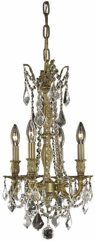 C121-9204D10AB/RC By Elegant Lighting Rosalia Collection 4 Light Pendant Antique Bronze Finish