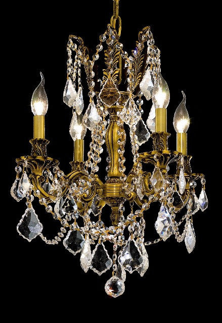 C121-9204D17FG/EC By Elegant Lighting Rosalia Collection 4 Lights Chandelier French Gold Finish