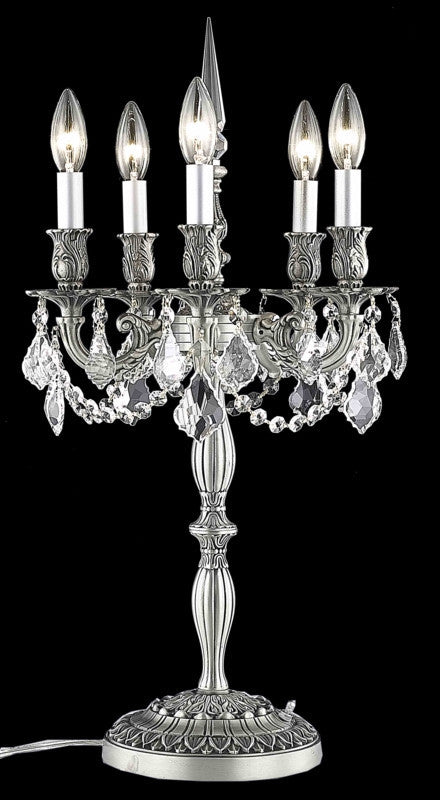 ZC121-9205TL13PW/EC By Regency Lighting Rosalia Collection 5 Light Table Lamps Pewter Finish
