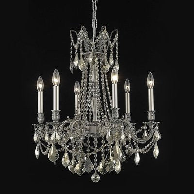 C121-9206D23DB/RC By Elegant Lighting Rosalia Collection 6 Lights Chandelier Dark Bronze Finish