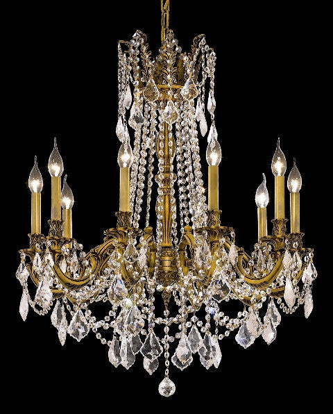 C121-9210D28FG/EC By Elegant Lighting Rosalia Collection 10 Lights Chandelier French Gold Finish